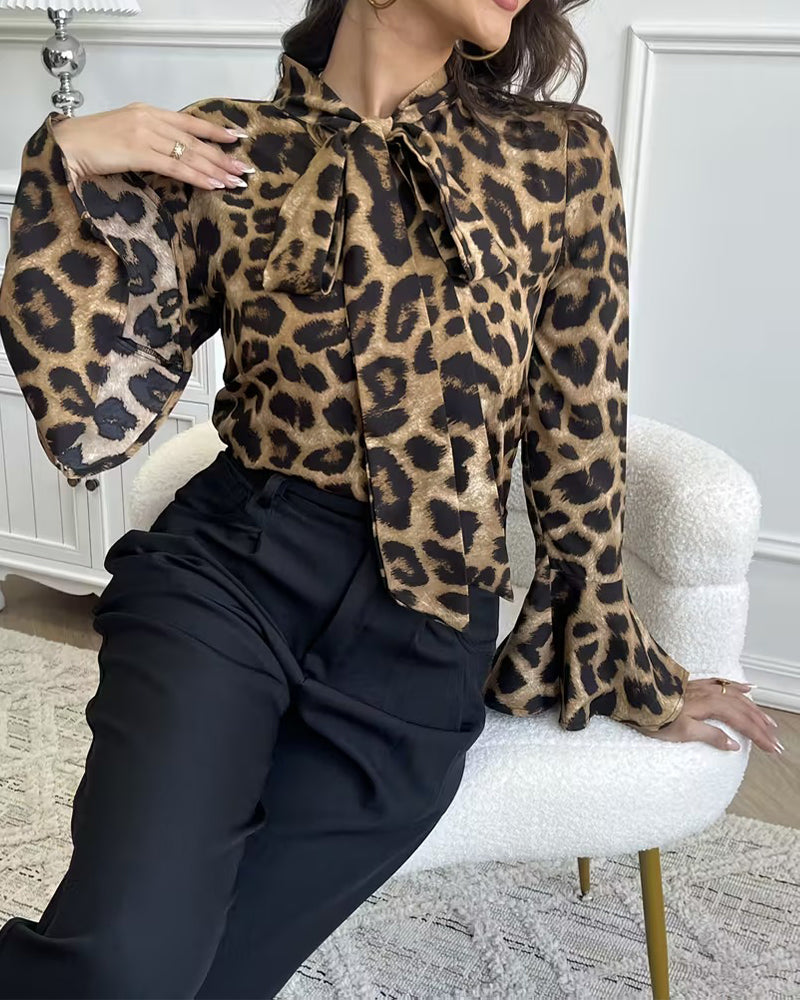 Blus Leopardprint Bandringning