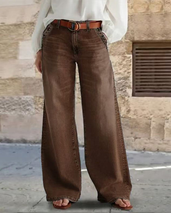 Jeans Multi-Knapp Tvättad Lös
