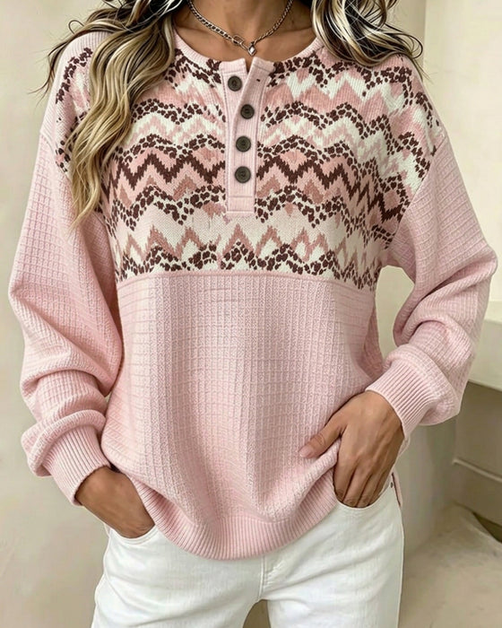 Sweatshirt Rundhals Våffla Casual