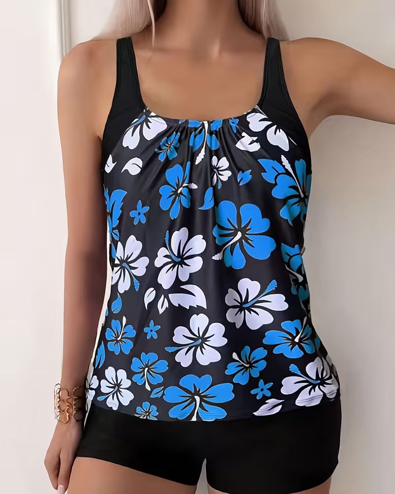 Tankini Hibiskus Tryck Sim