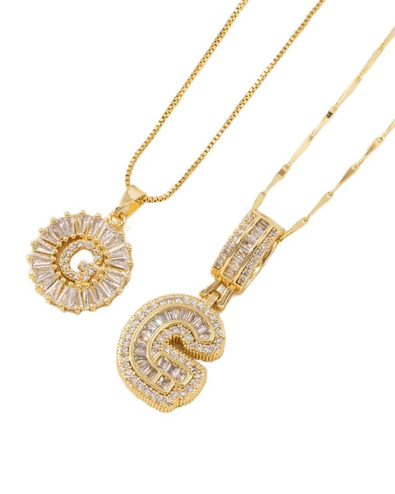 Halsband Initial Bokstav Hängsmycke 2 Förpackning