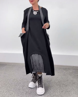 Klänning avslappnad mode lös halter neck