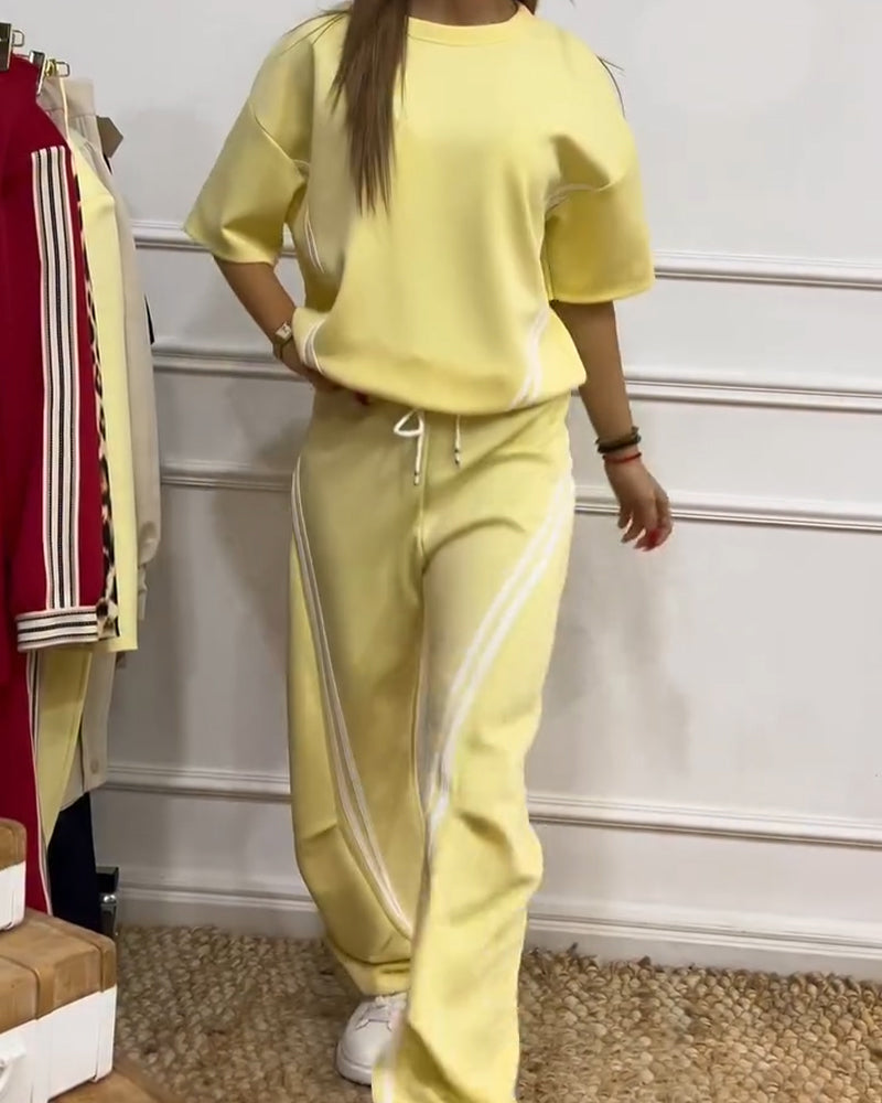 Tvådelat Set Athletic Randdetalj Casual