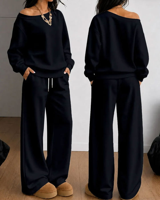 Set En Axel Ledig Sweatshirt Långa Byxor
