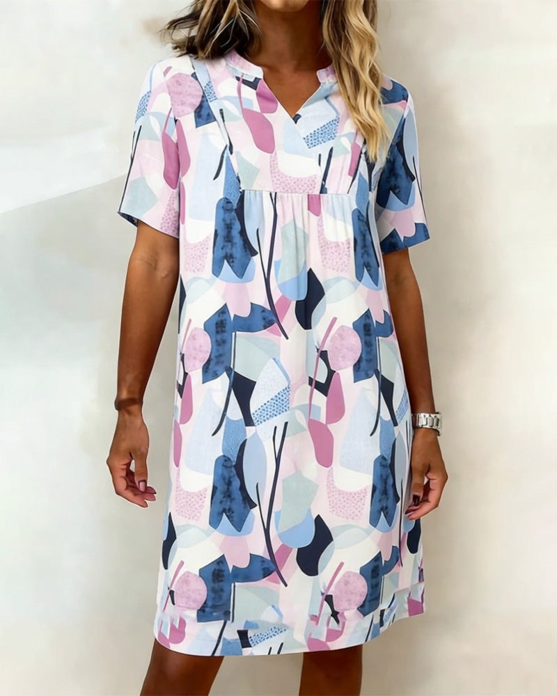 Klänning Geometriskt Mönster Tryck