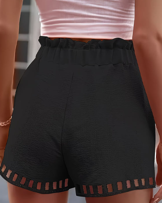 Shorts Genombruten Spets Elastisk Midja
