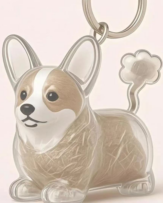 Hundhårs Minnessak Nyckelring Minneskapsel Hängsmycke