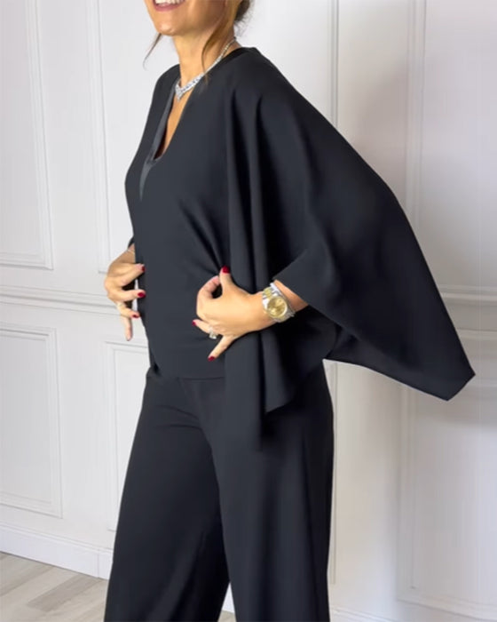 Blus V-Ringning Elegant Fjärilärm