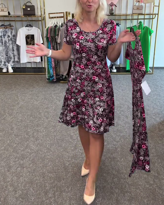 Klänning Stilfull Midjesmäck Tryckt