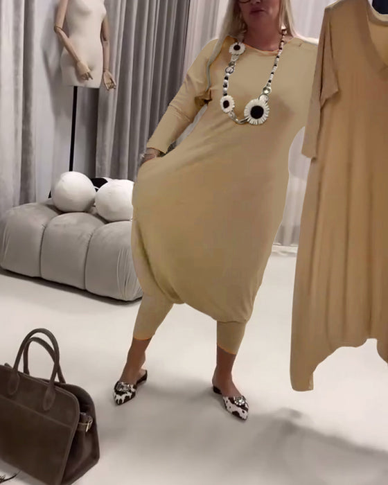 Jumpsuit Enfärgad Långärmad Avslappnad