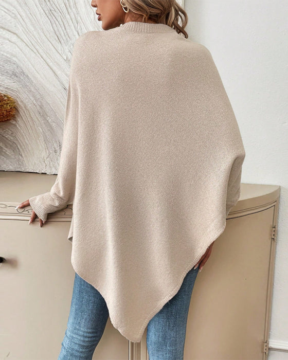 Floral Lössittande Tröja med Fladdermusärmar