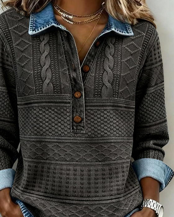 Tröja Modern Halvknäppt Slag