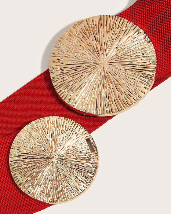 Dammars Vintage Elastiska Bälte Med Gyllene Spänne