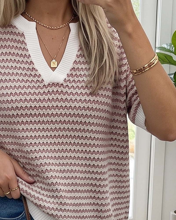 Pullover V-Hals Trendig Casual