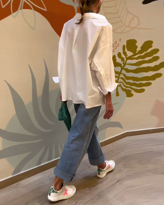 Pendlande enfärgad kavajtopp