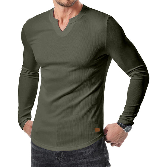 Slim Fit V-Ringad Longline Muscle Shirt För Män