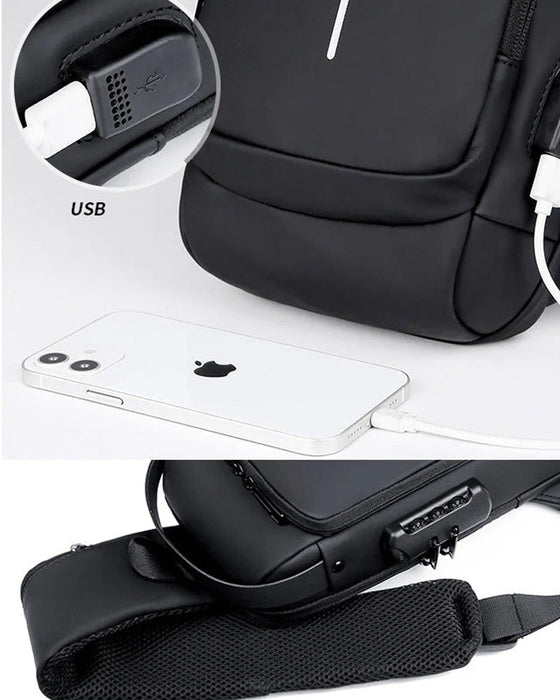 Stöldskyddande bröstväska med lösenord