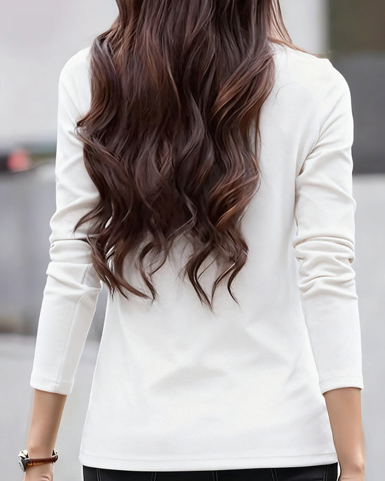 Topp Slim Fit Plisserad Lång Ärm