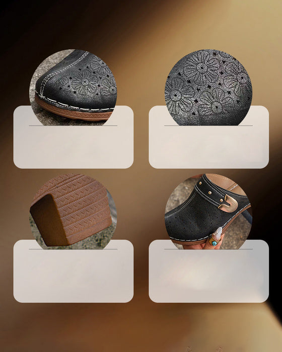 Sandaler Täckt Tå Kraftig Klack Slip-On