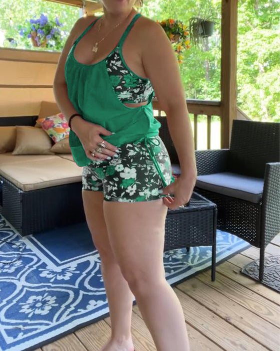 Badkläder Tryckt Hängslen Boxer