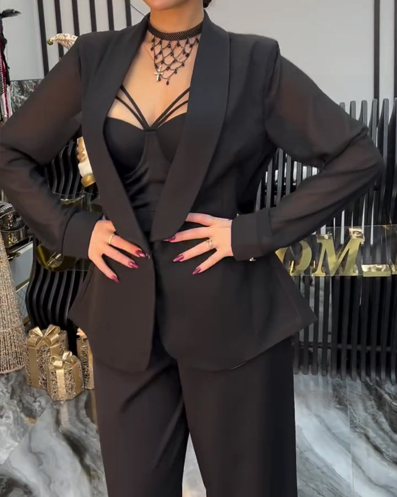 Rock Snygg Enfärgad Kavajslag