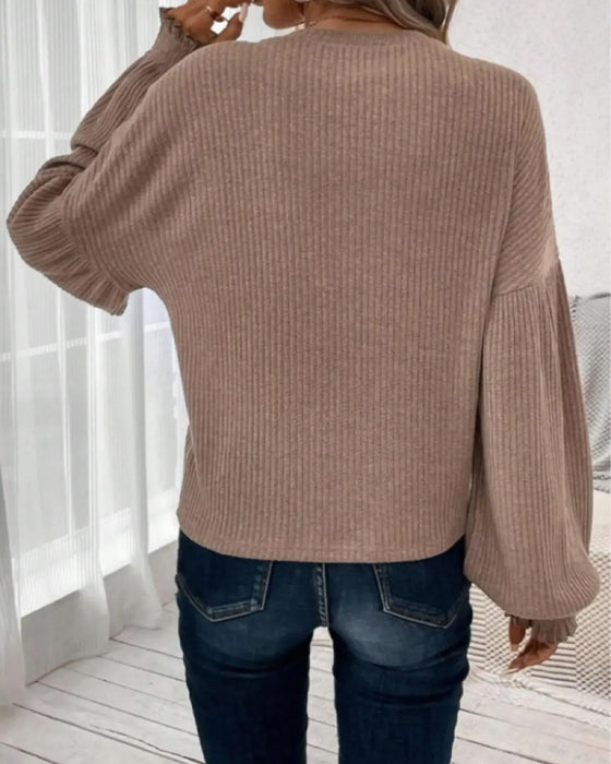 Topp Rundhalsad Drop Axel Lykta Ärm