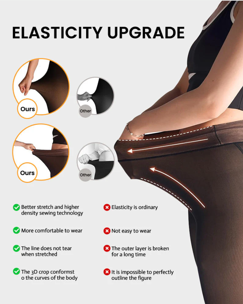 Magiska Fleecefodrade Leggings Bekväma Fleecestrumpbyxor