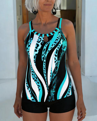 Tankini Leopard Tryck Rand