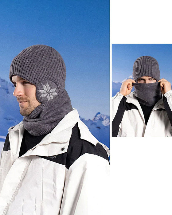 Vinter mössa halsduk uppsättningar varm stickad mössa