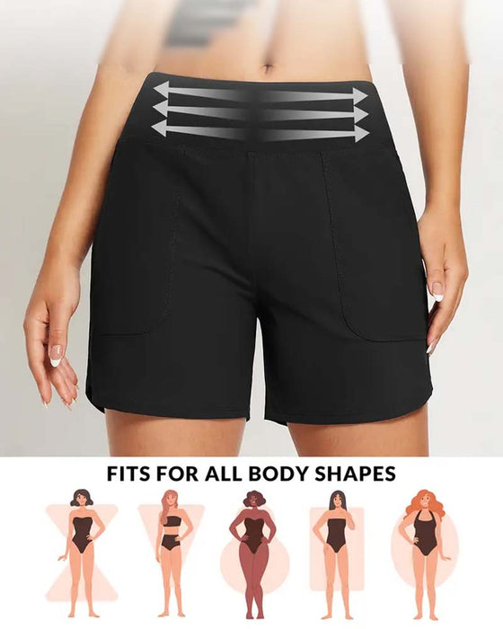 Shorts Hög Midja Split Sportig Casual