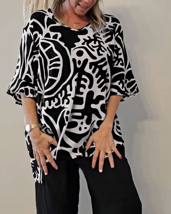 Topp Abstrakt Botaniskt Tryck Lös