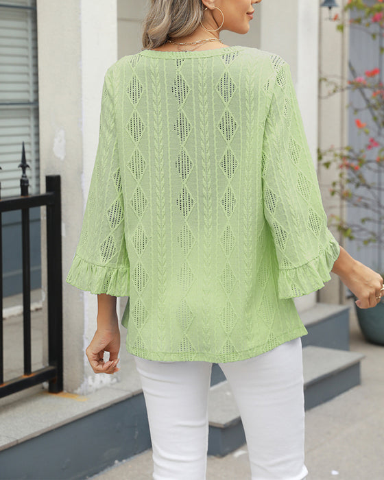 Topp Diamantrutig Hålmönster Trumpetärm