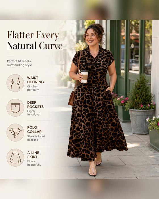 Klädning Avslappnad Leopard Maxi