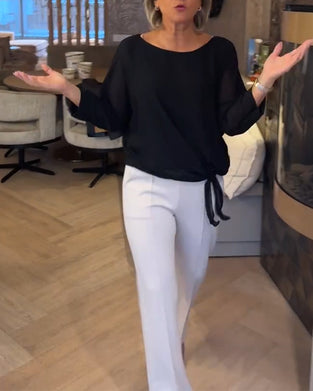 Blus Enkel Runt Hals Hel