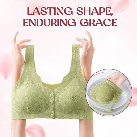 Sömlös Spets-BH med Full Täckning och Främre Knäppning