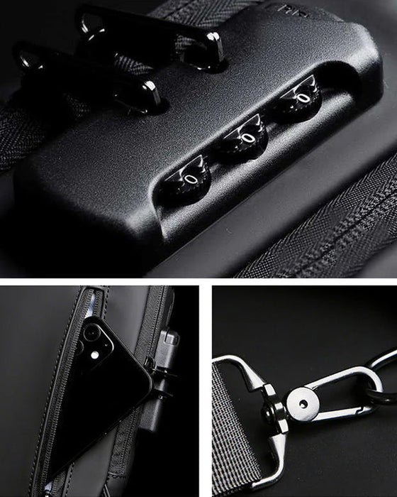 Stöldskyddande bröstväska med lösenord