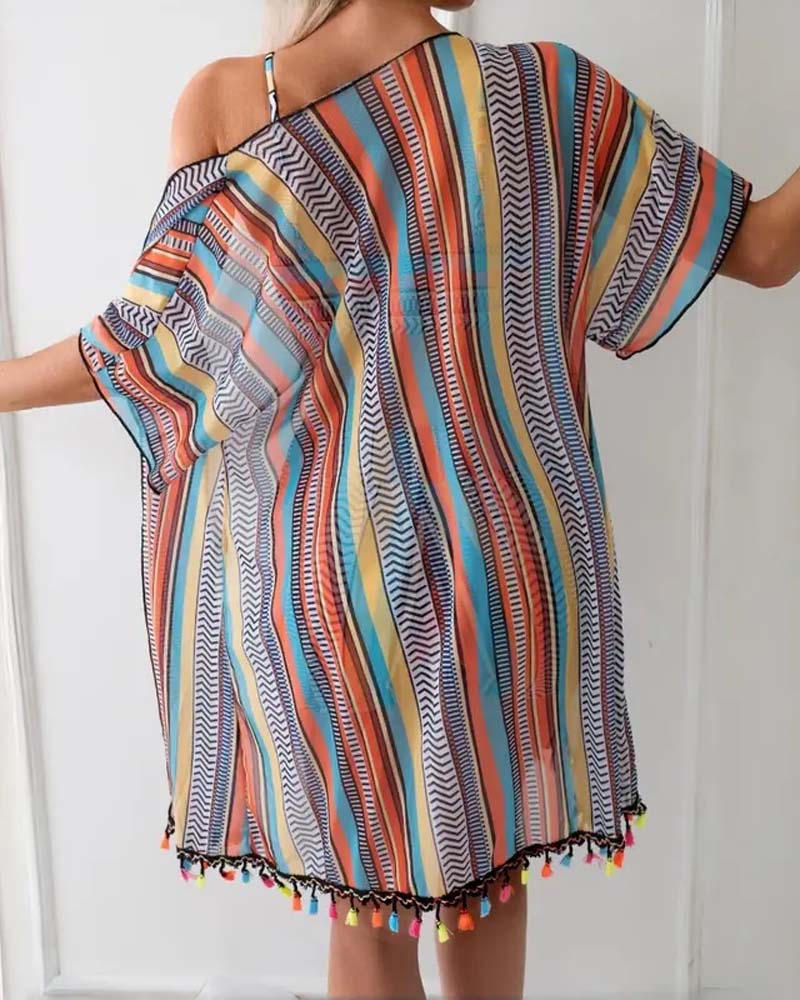 Baddräkt med resorttryck i tre delar