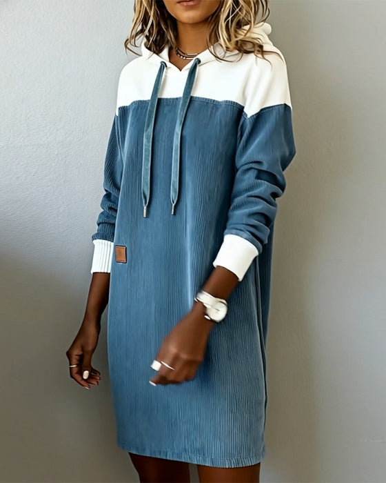 Klänning Med Huva Färgblockad Manchester