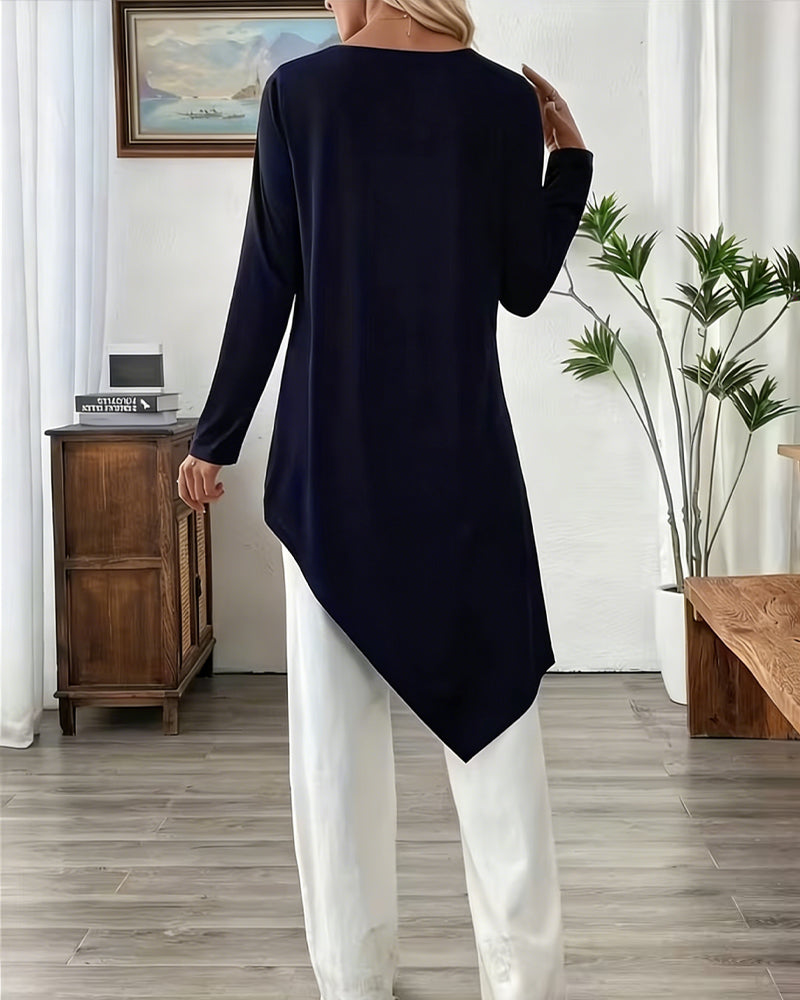 Top Asymmetrisk Midjelång Enfärgad