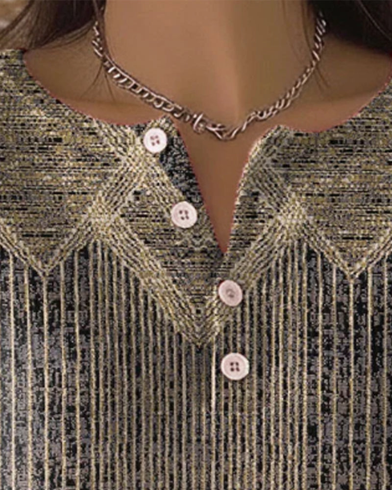 Pullover Elegant Knapp Ned Retro