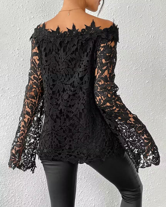 Modig Axelfri Virkad Blus