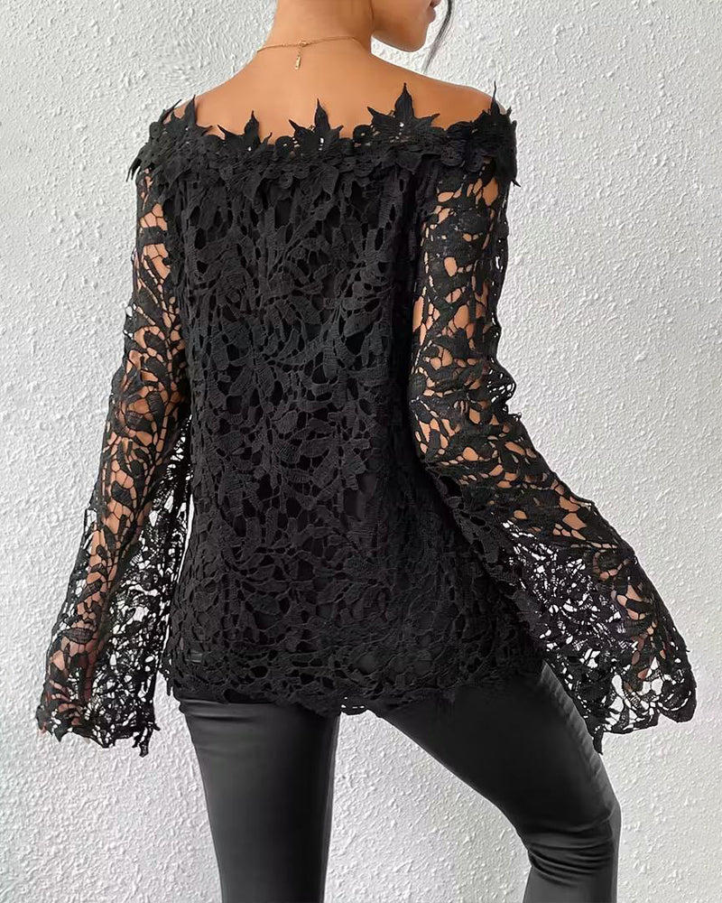 Modig Axelfri Virkad Blus