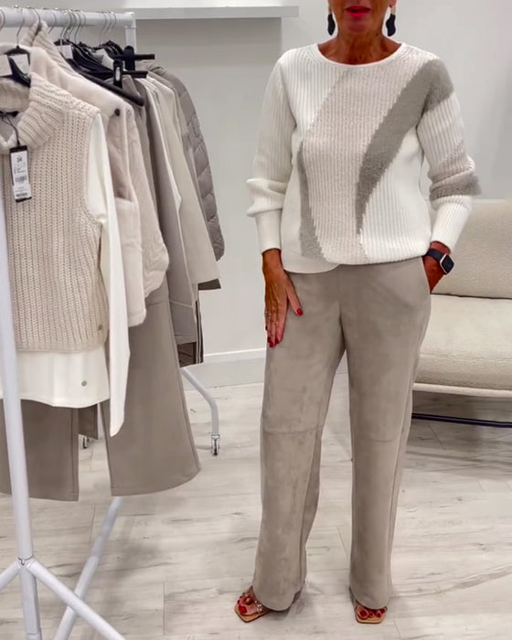 Tröja Crew Neck Bekväm Avslappnad