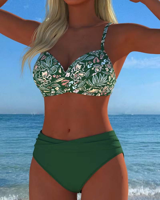 Bikini Kors Blommigt Tryck