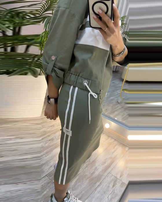 Set casual jacka ärmlös klänning