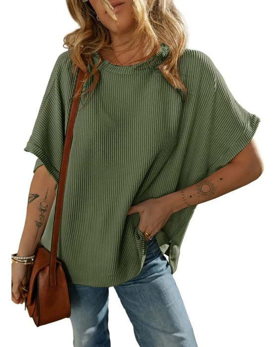 T-Shirt Lös Passform Rund Hals Casual