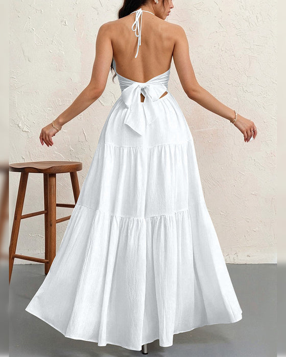 Klänning Mode Solid Halter