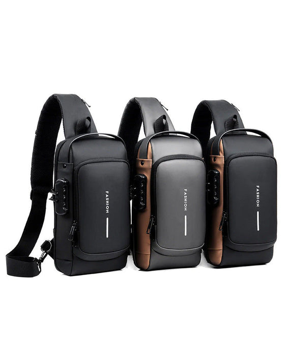 Stöldskyddande bröstväska med lösenord