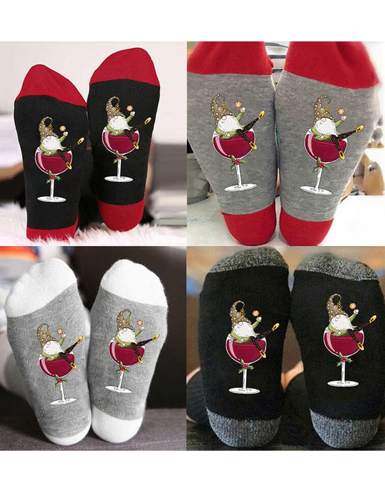 🧦Julgnom Vinglas Unisex Crew-strumpor🧦