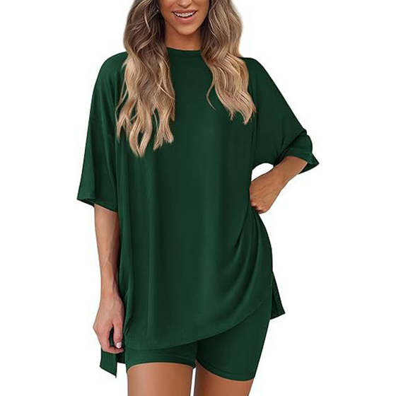 Set Med Avslappnad Passform I Enfärgad Casual Stil